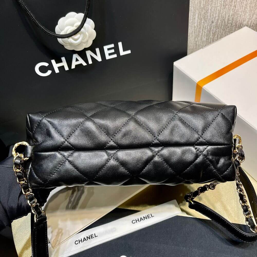 Chanel Hobo Bag in Black Lambskin
