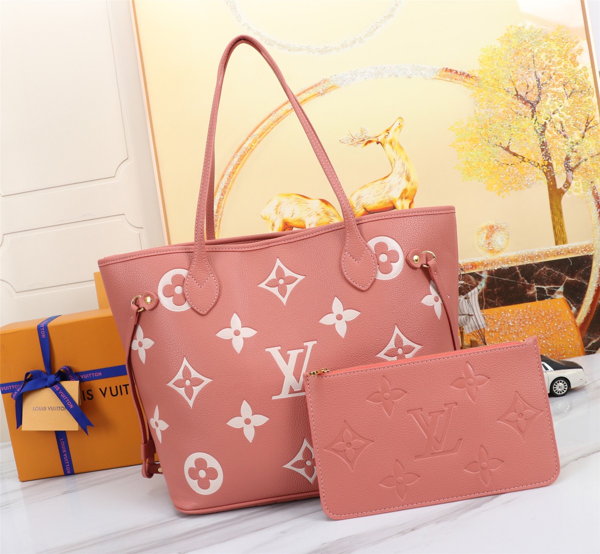 Louis Vuitton Neverfull MM Trianon Pink 31cm M46329
