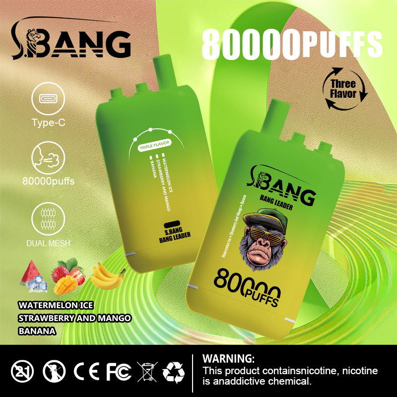 Bang Leader 80K Puffs 3-in-1 Vape | 3 Adjustable Flavors,  Rechargeable