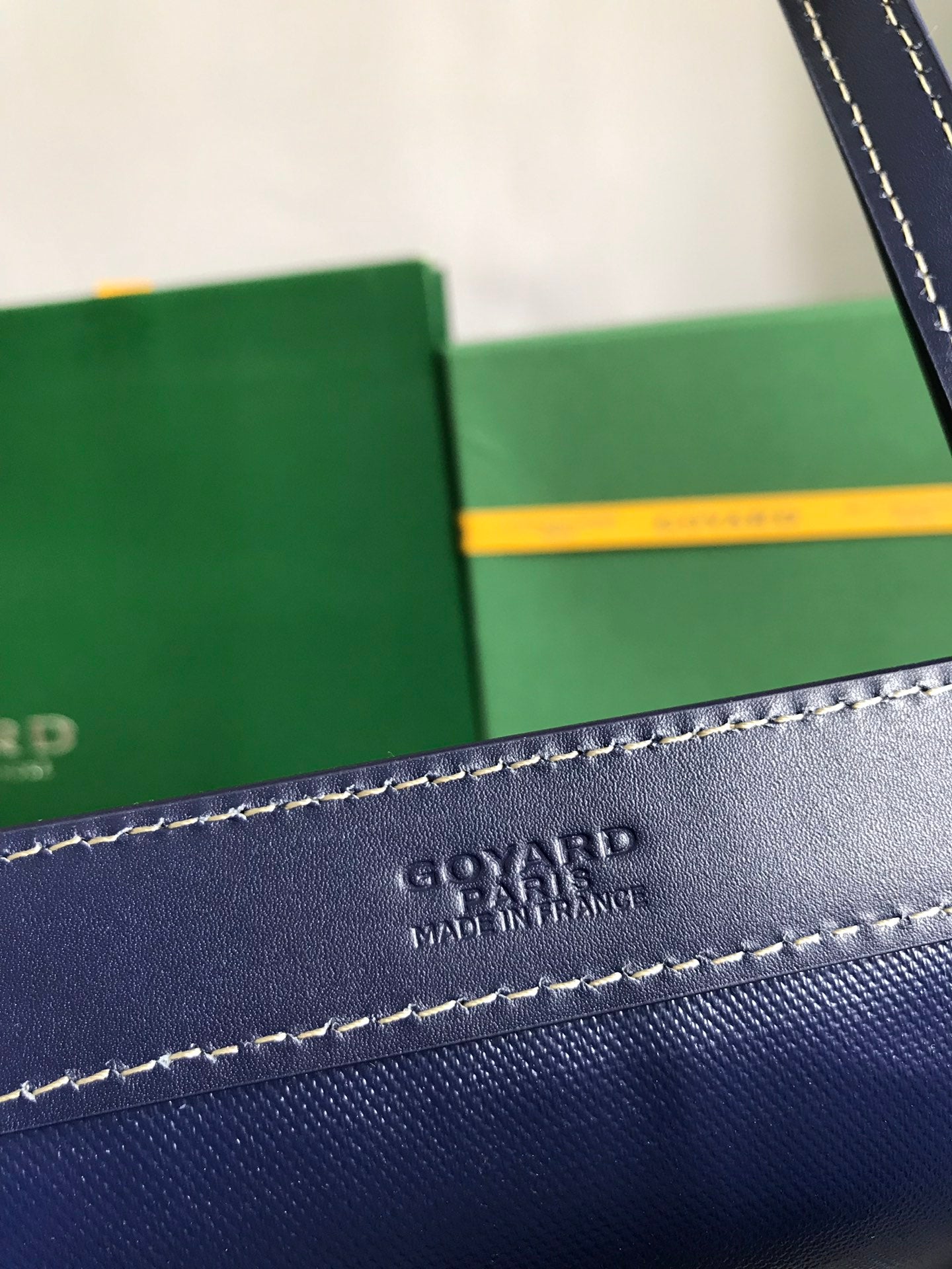 Goyard Bellechasse Biaude Pm Bag 36cm Navy Blue Goyardine Canvas And Calfskin Trim