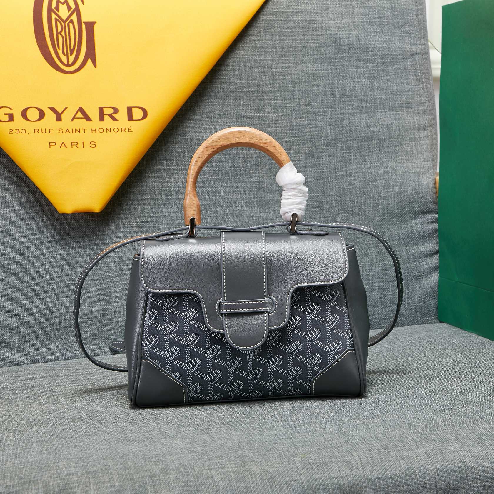 Goyard Saigon Souple Mini Bag Grey Canvas 20cm