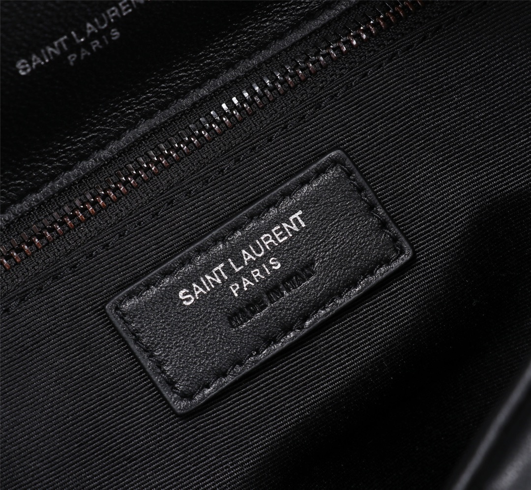 Saint Laurent Puffer Small Chain Bag In Quilted Black Noir
