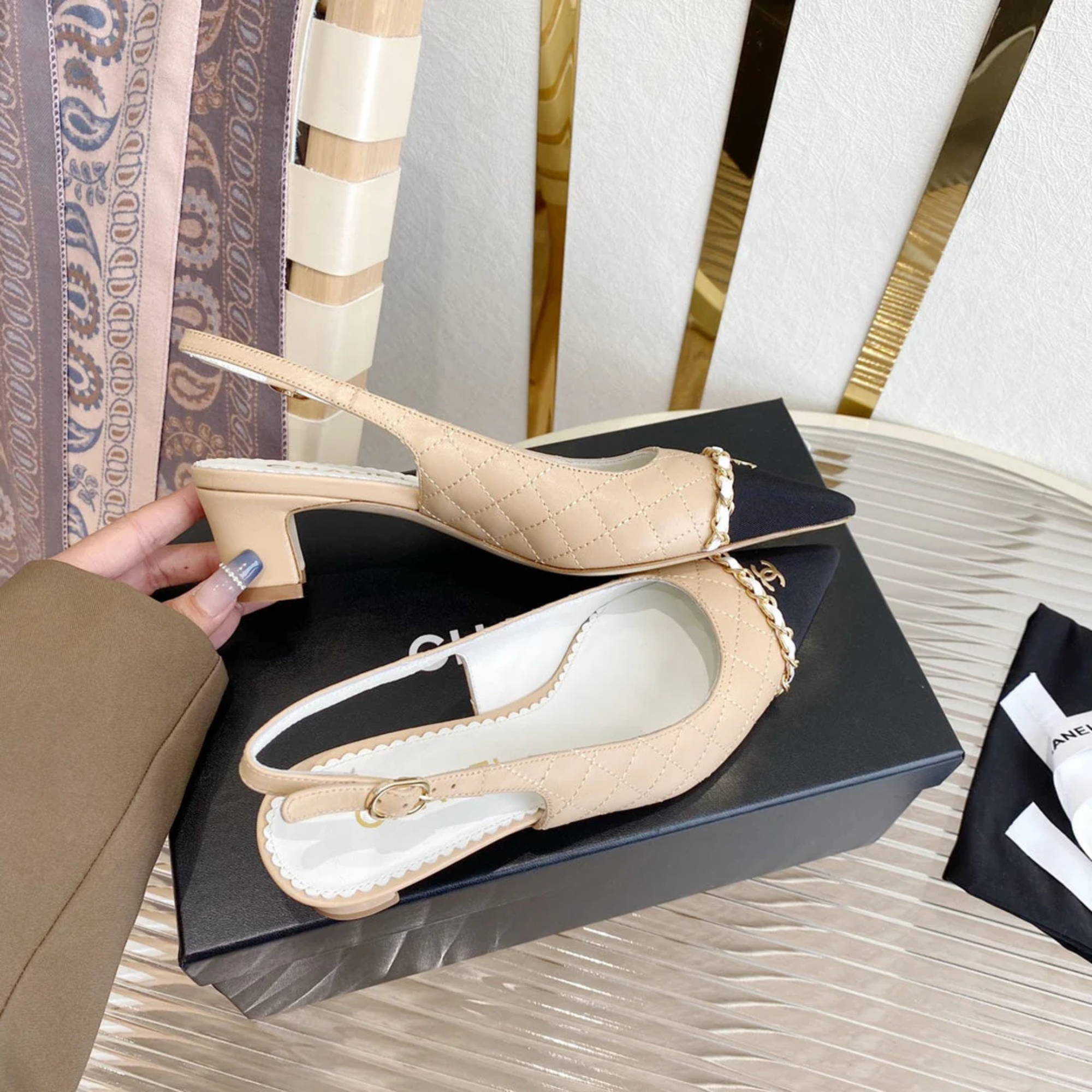 Chanel Classic Pointed Slingback Heels