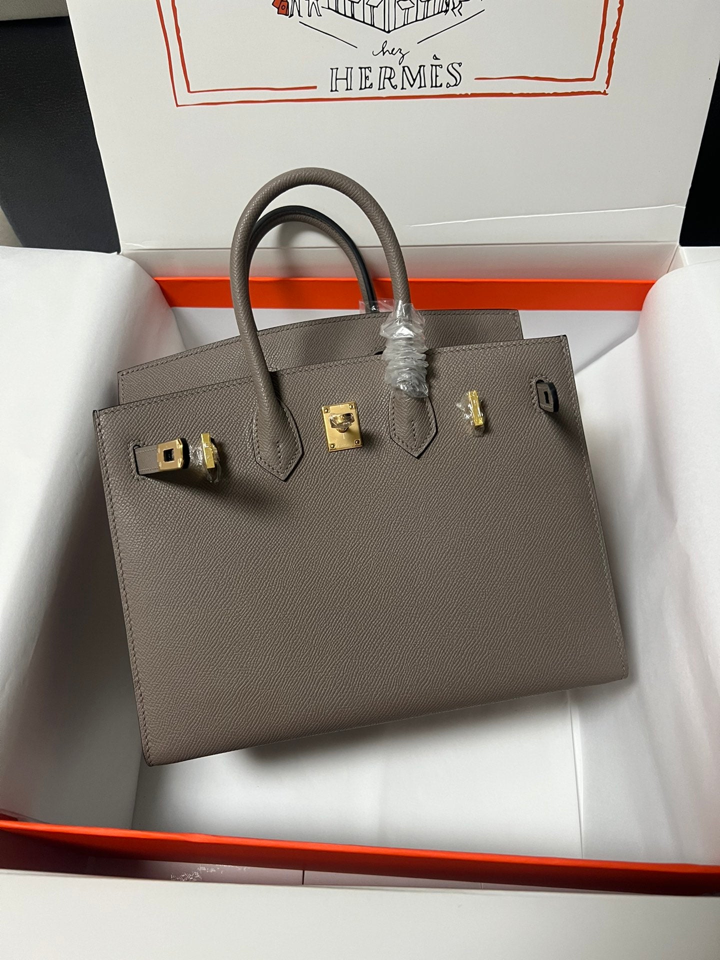 Hermes Birkin Sellier Etain Epsom Leather Gold Hardware