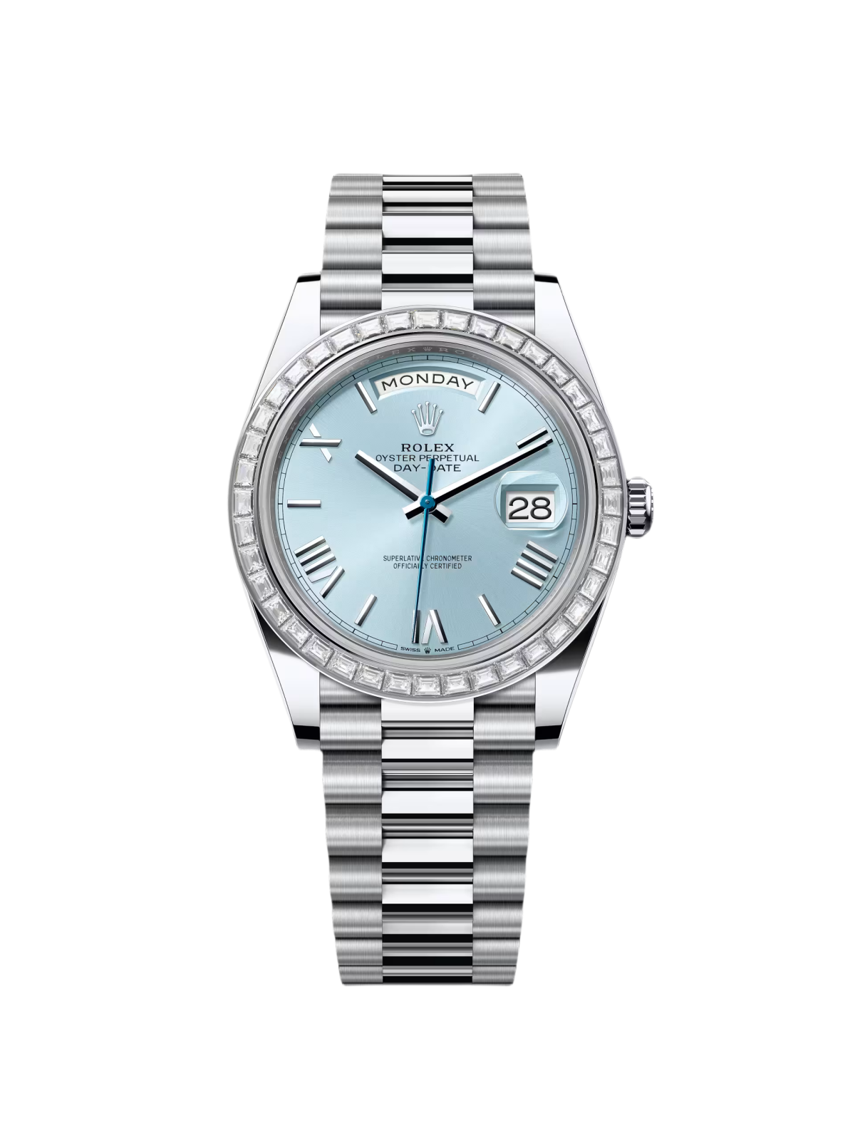 【Super Clone】RLX Day-Date 40mm 228396TBR-0030 Ice Blue Roman Dial