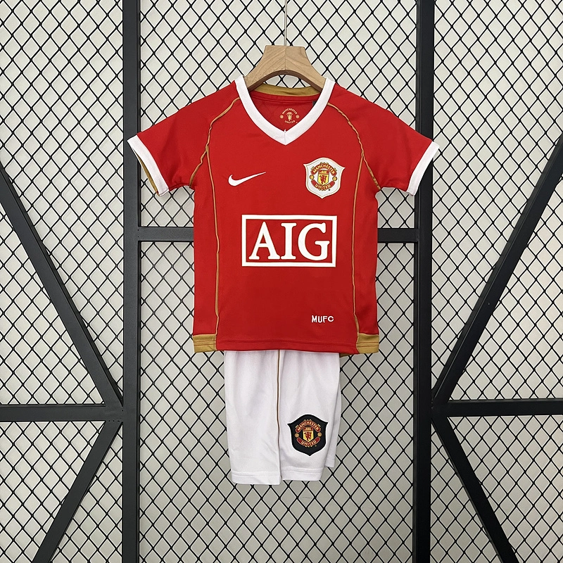 Retro kids 2006-07 Kids Manchester United home Football jersey retro