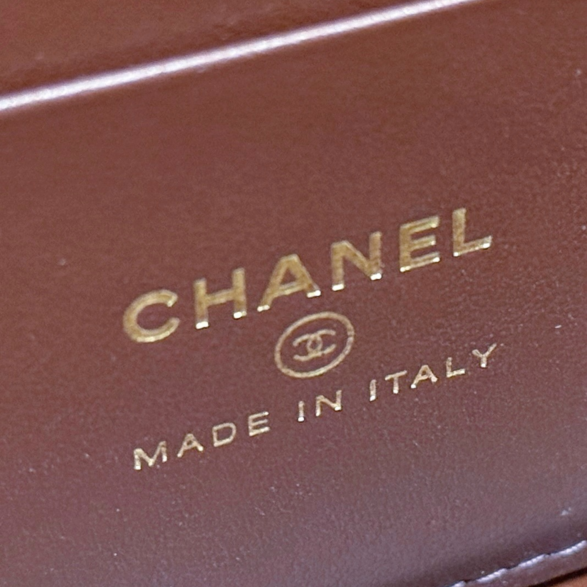 Chanel Top Handle Slim Vanity Case Dark Brown Hardware 19cm/7.5in
