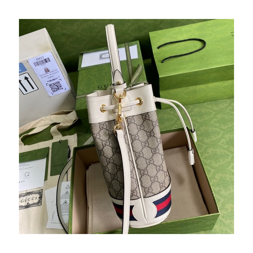 Gucci Ophidia Small GG Bucket Bag White