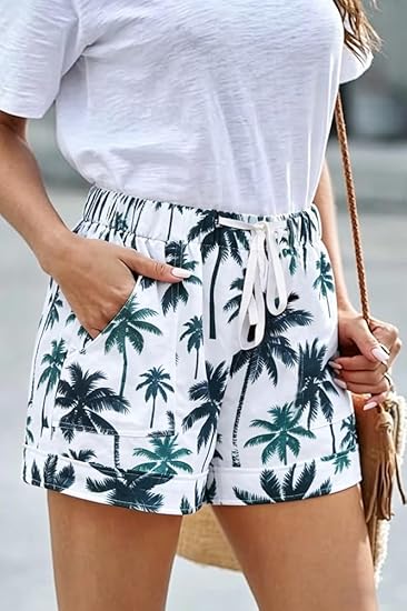 Women Comfy Drawstring Casual Elastic Waist Pure Color Shorts