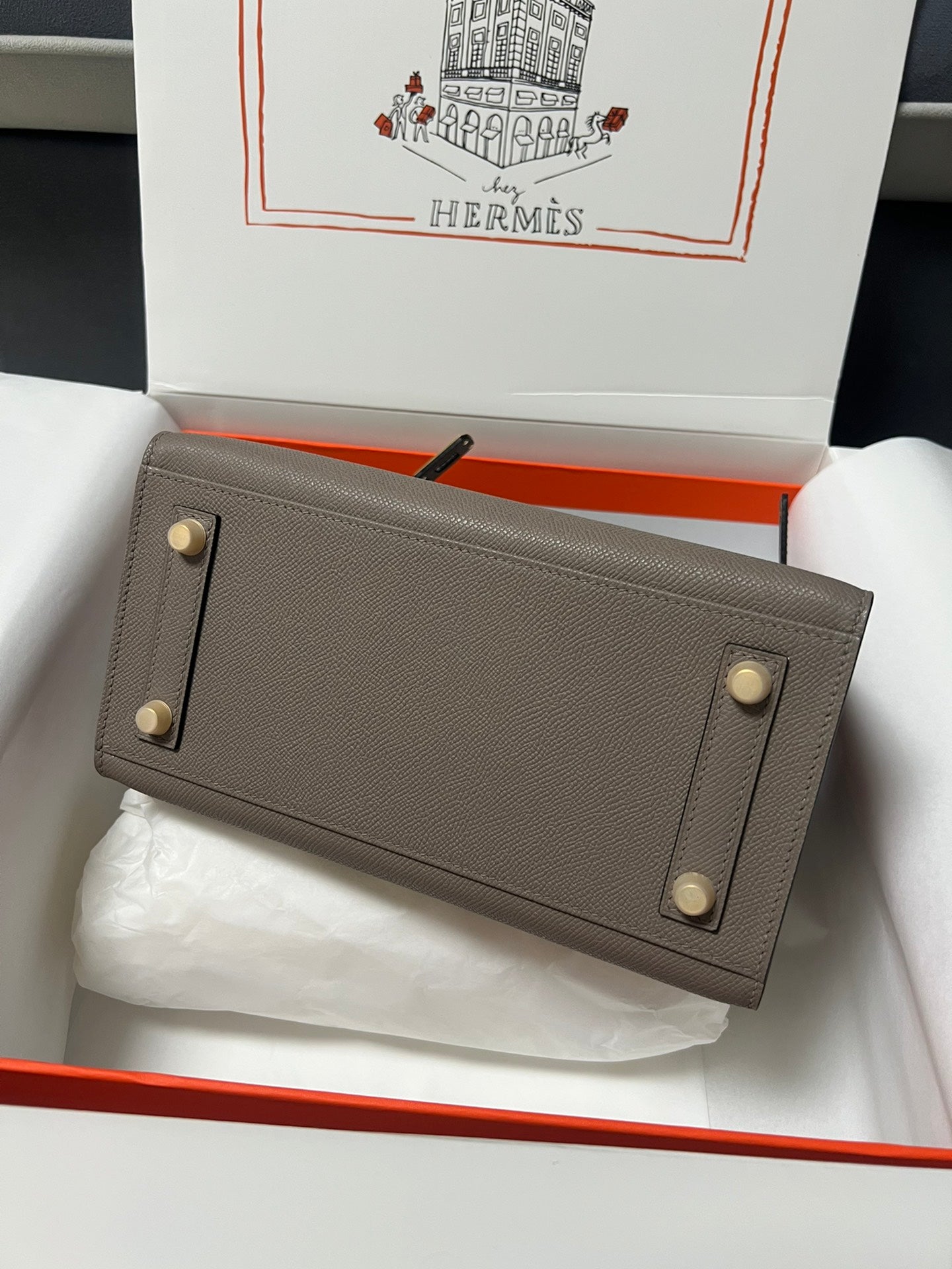 Hermes Birkin Sellier Etain Epsom Leather Gold Hardware