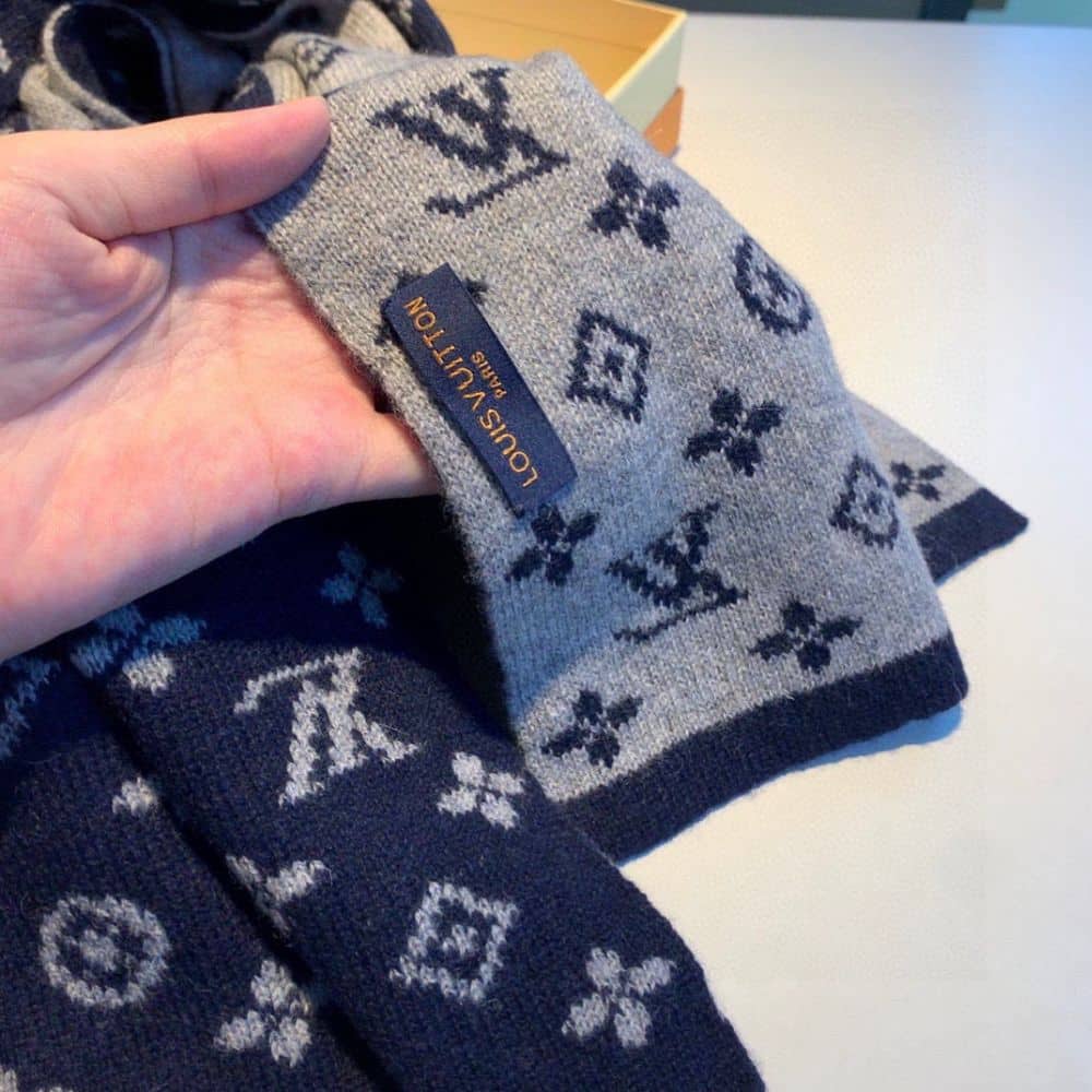 Louis Vuitton Cachecol Monogram Denim Scarf Dark Grey