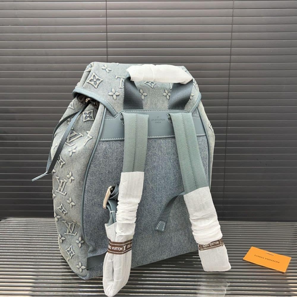 Louis Vuitton Montsouris Backpack Monogram Wash Denim Blue 40Cm M22534