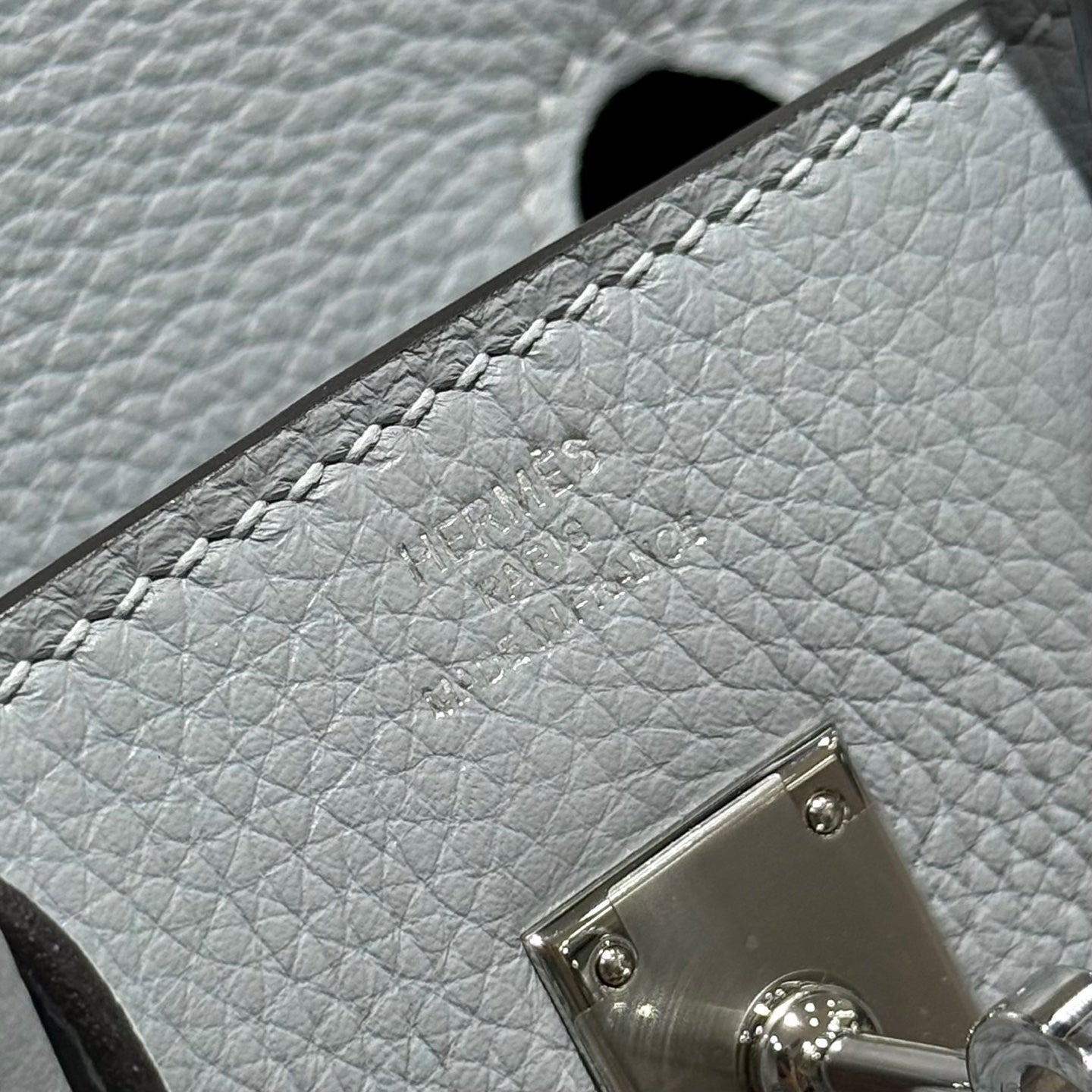 Hermes Birkin 25Cm Baby Blue Togo Leather Silver Hardware 237514