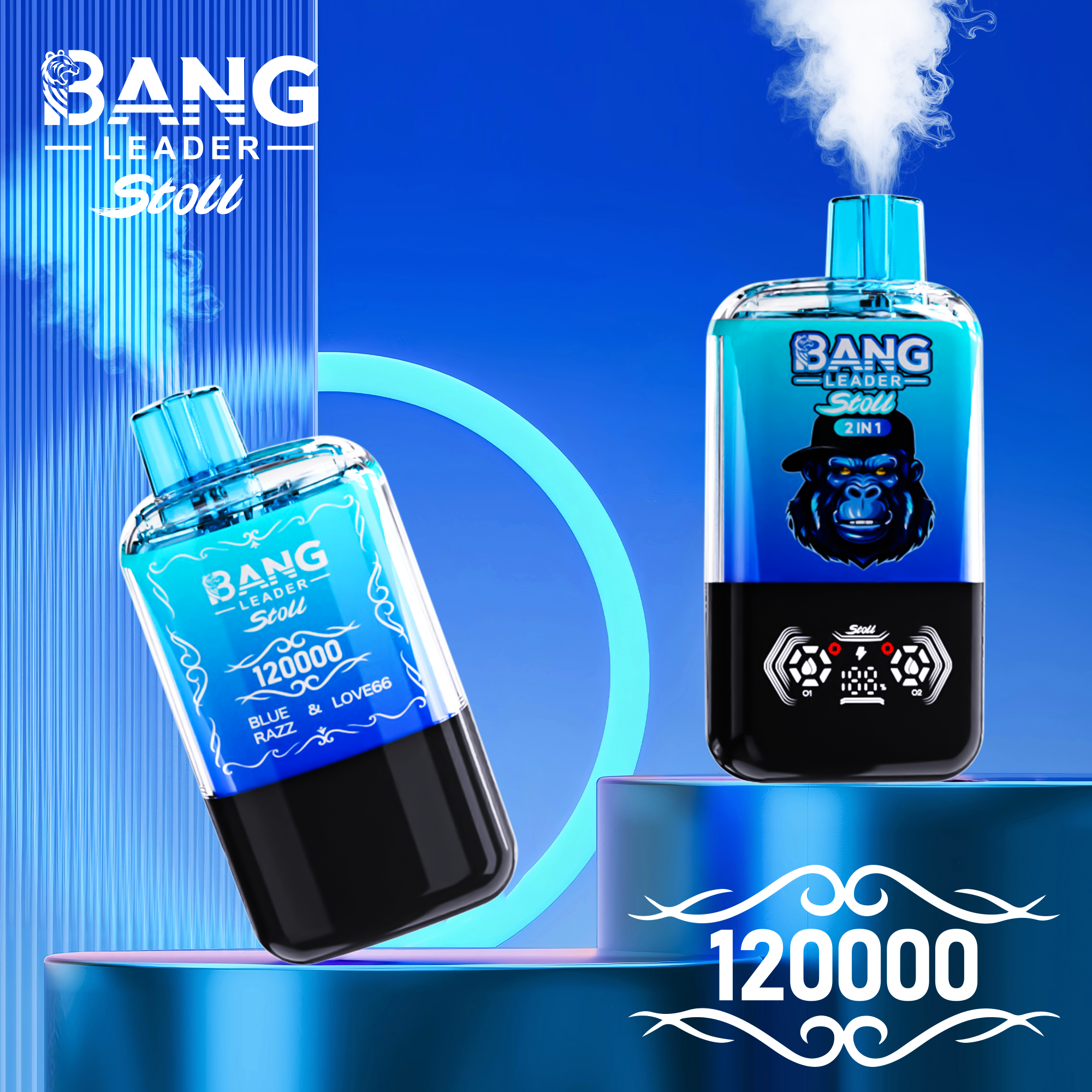 Bang Leader Stoll 120K Puffs 2-in-1 Prefilled Vape | Dual Flavor,  Rechargeable