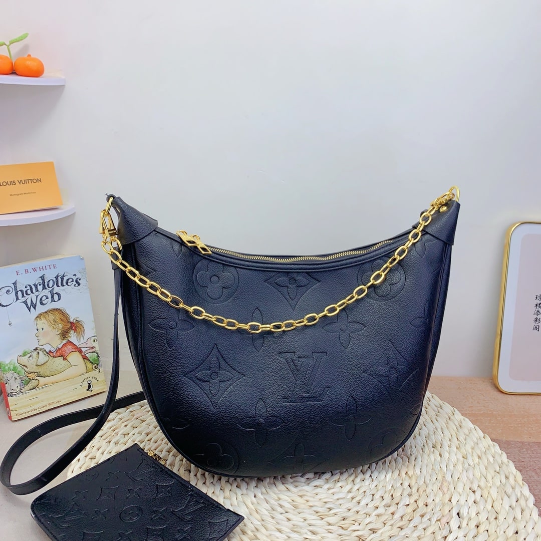 Louis Vuitton Loop Hobo Monogram Empreinte Black 37Cm M46739