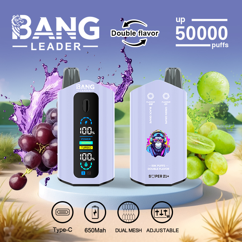 Bang Leader 50K Puffs 2-in-1 Prefilled Vape | Dual Flavor, Adjustable Wattage,  Rechargeable