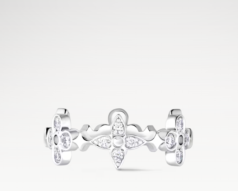 LOUIS VUITTON Q0H88F Dentelle Ring, White Gold And Diamonds