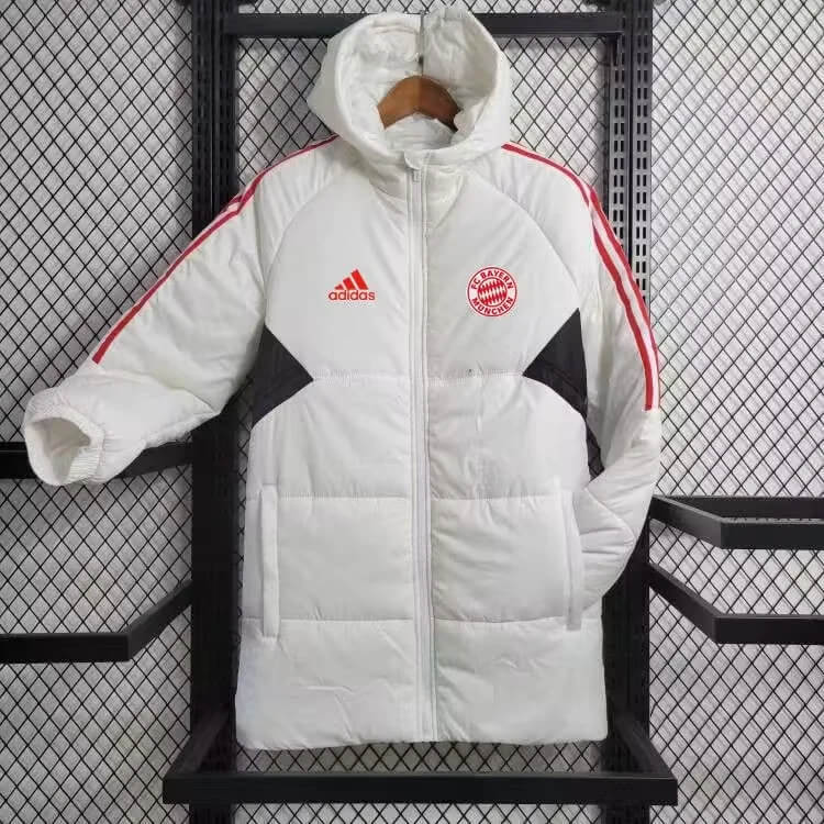 2024/2025 Bayern Munich White-Red Edge Soccer Long Cotton jacket 1:1 Thai Quality
