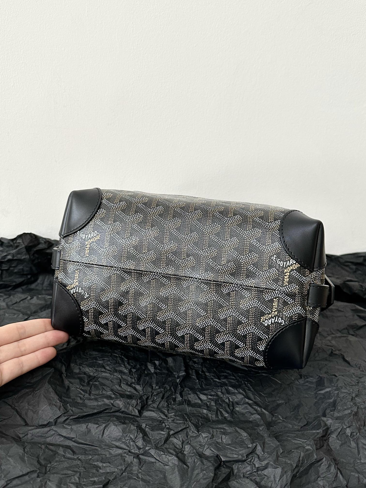 Goyard Goya Cosmetic Bag 24Cm Black Canvas