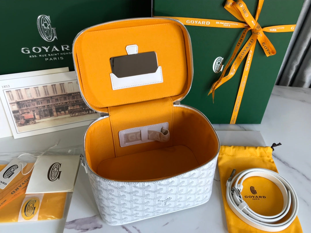Goyard Muse Vanity Case 20 Cm White Goyardine Canvas