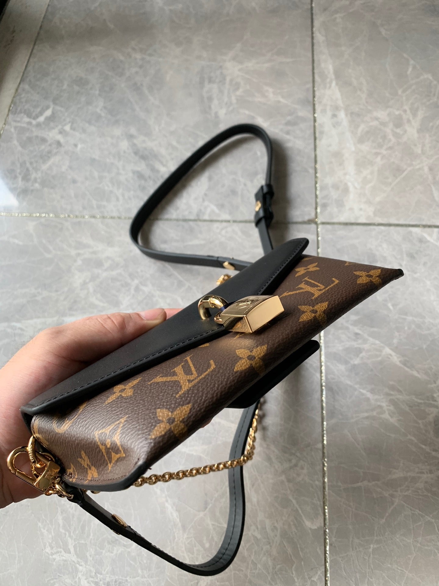 Louis Vuitton Monogram Padlock On Strap 19Cm Black