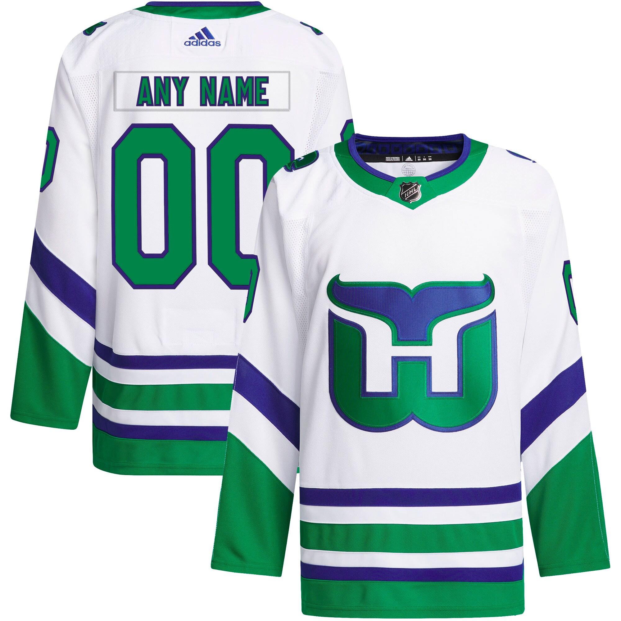 Carolina Hurricanes adidas    Primegreen Authentic Custom Jersey – White
