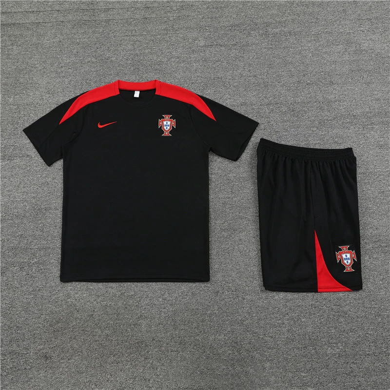 24-25 Short Sleeve Training Jersey Portugal Black