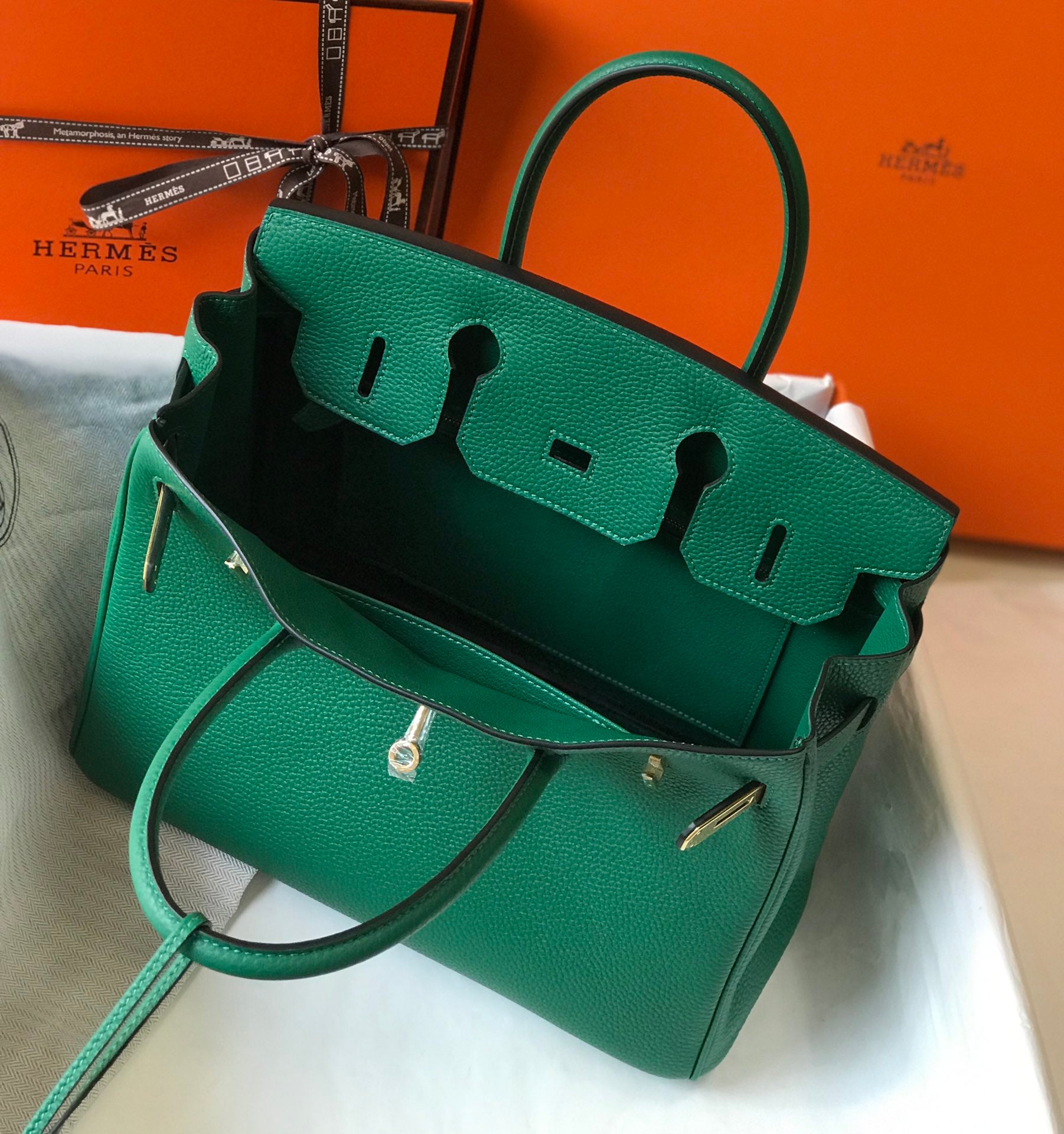 Hermes Birkin Green Togo Leather Gold Hardware