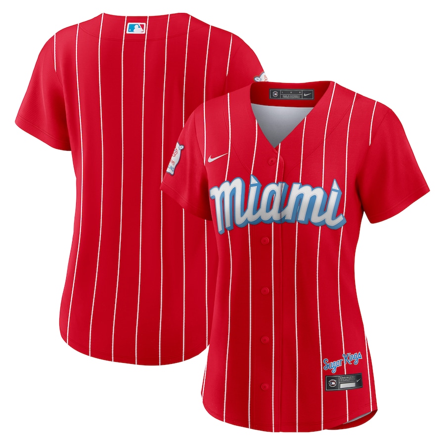Miami Marlins Women's City Connect Team Jersey Red