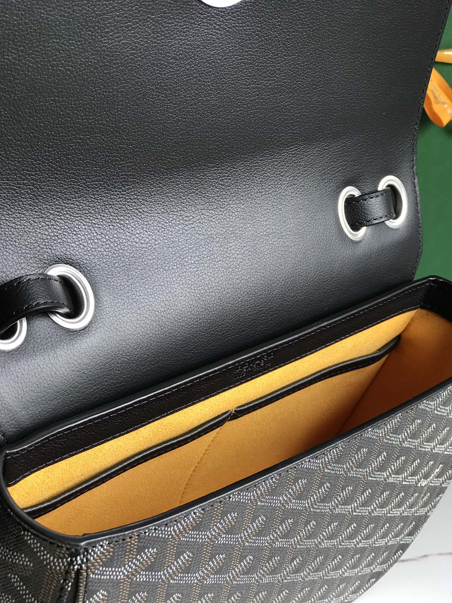 Goyard 233 Bag 25 Cm Black Calfskin And Goyardine Canvas