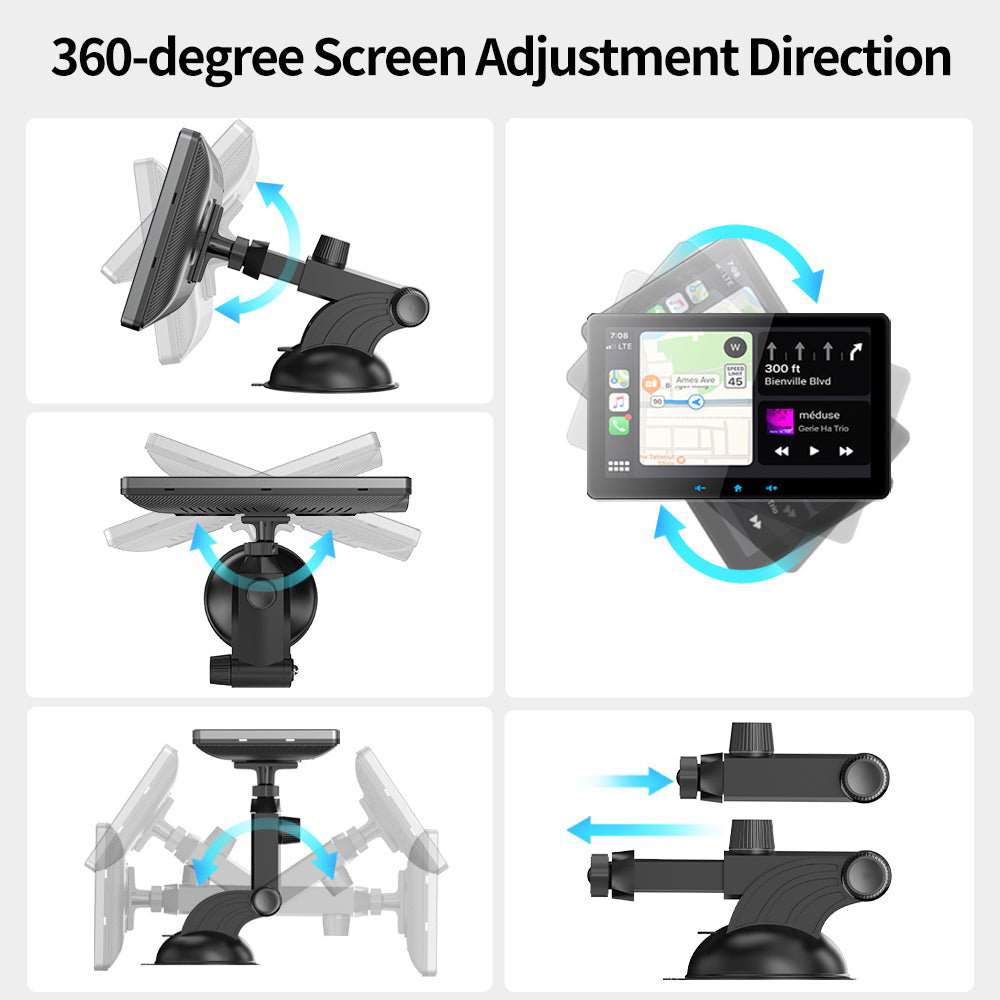 7 car wireless car display cigarette lighter interface suction cup universal