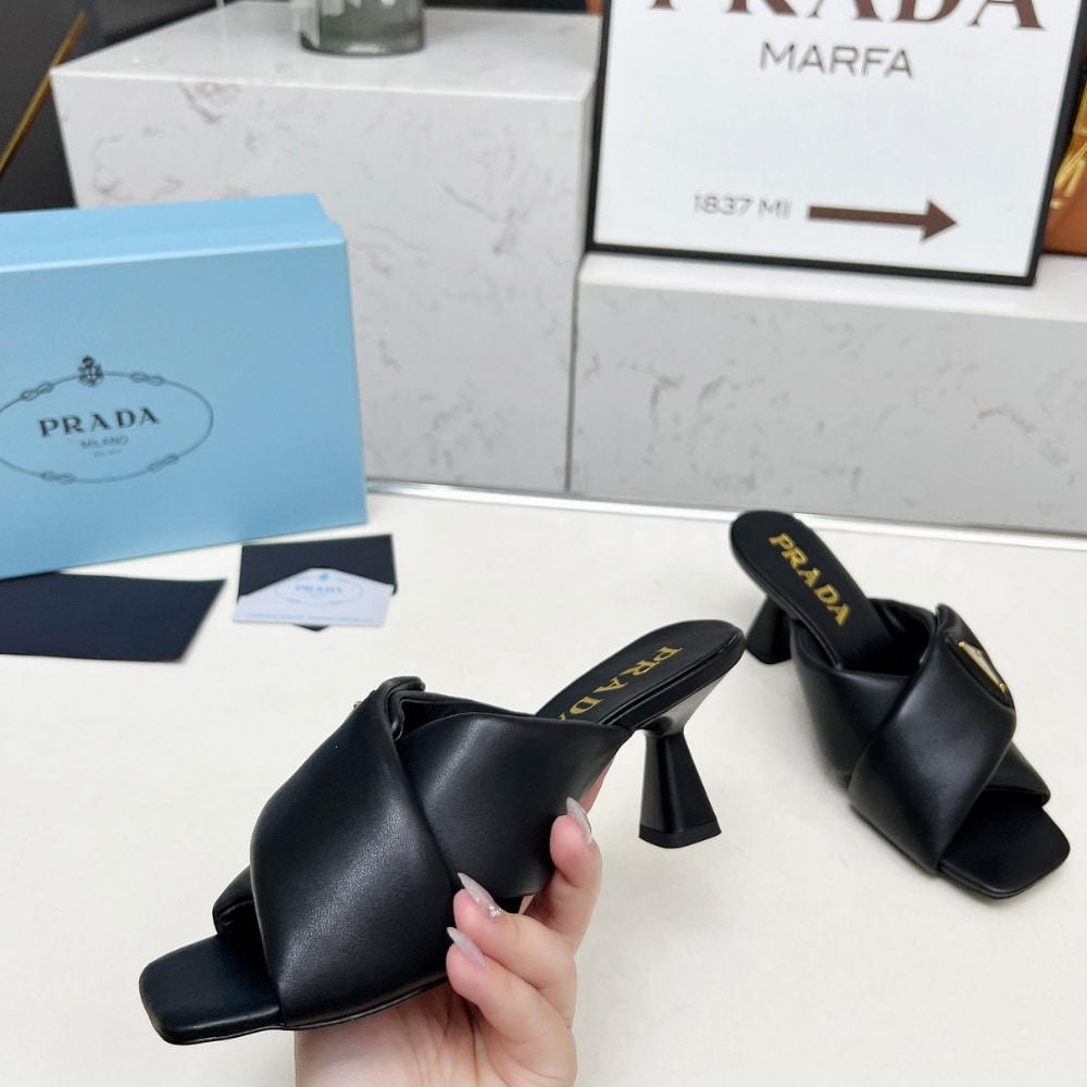 Prada Padded Nappa Sandals Black 1Xx754 2Dl8 F0002 F 065