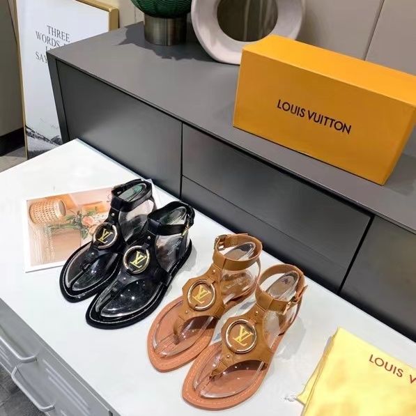 Louis Vuitton Leather Sandals Black