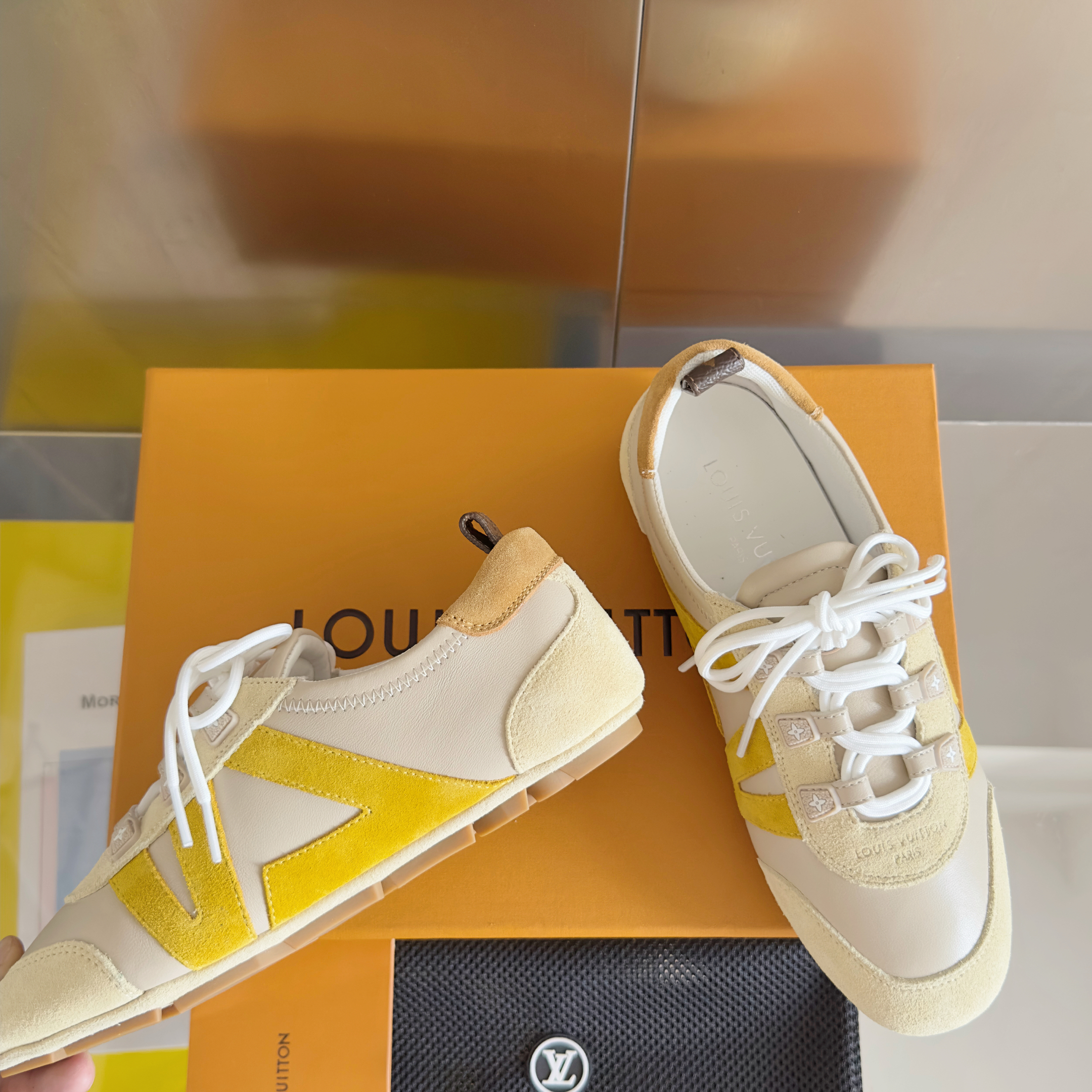 Louis Vuitton Sneakerina Yellow Beige – Women’s Ballet-Inspired Slim Sneakers