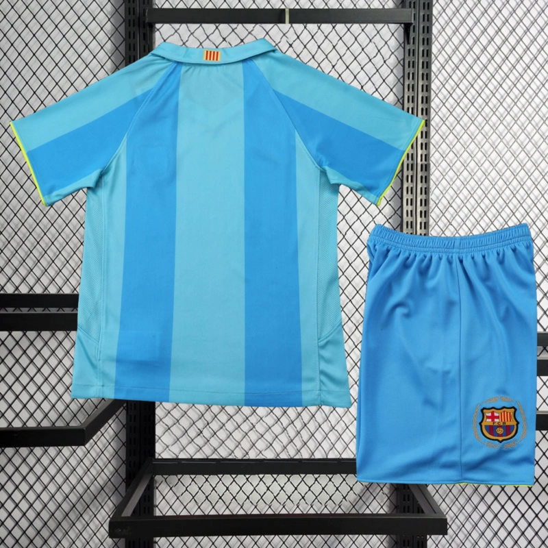 Retro KIDS 2007-08 KIDS Barcelona away MESSI RONALDINHO ETO'O XAVI A.INISTA HENRY Football jersey retro