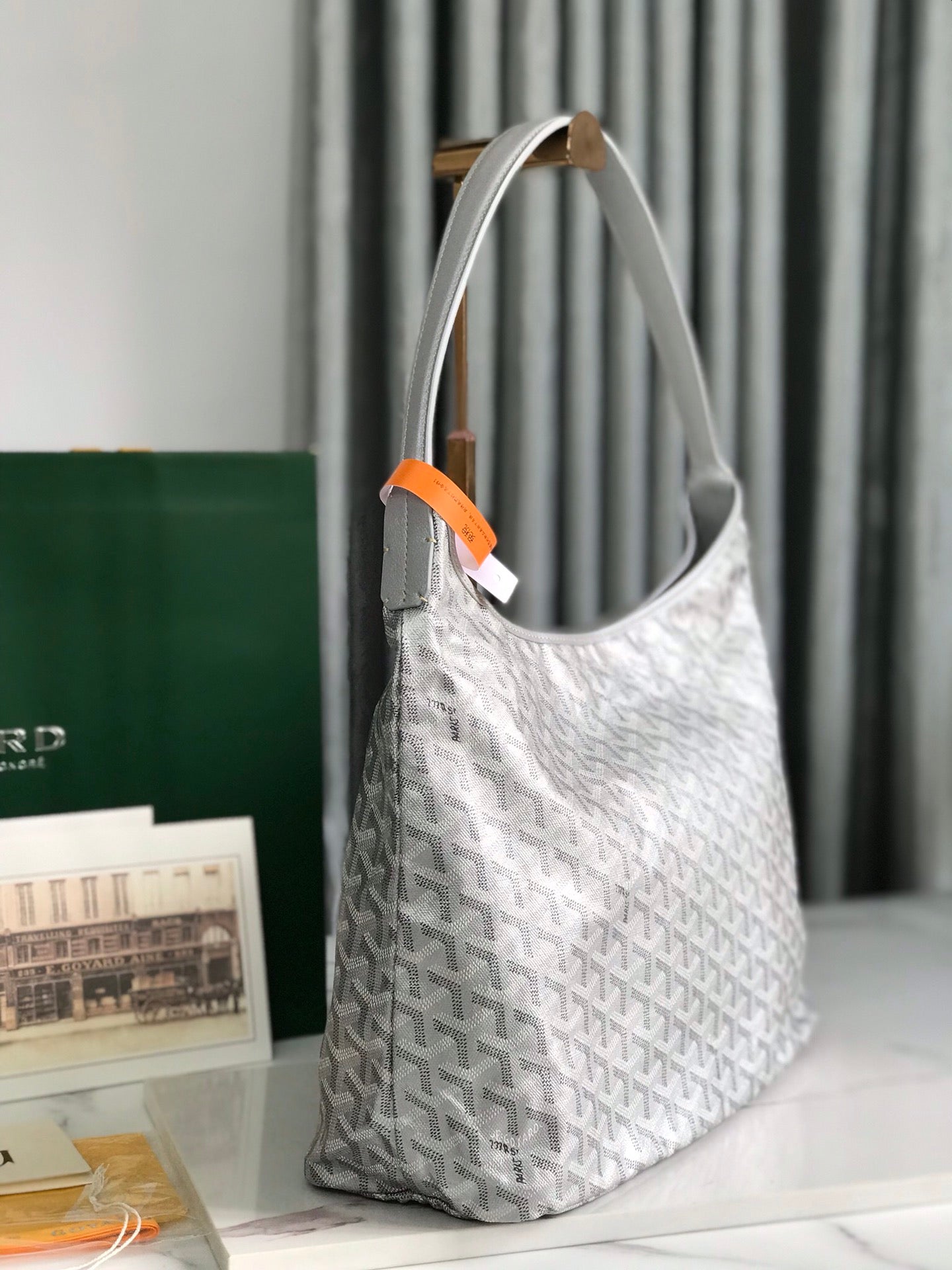 Goyard Hobo Boheme 42Cm Light Grey Canvas