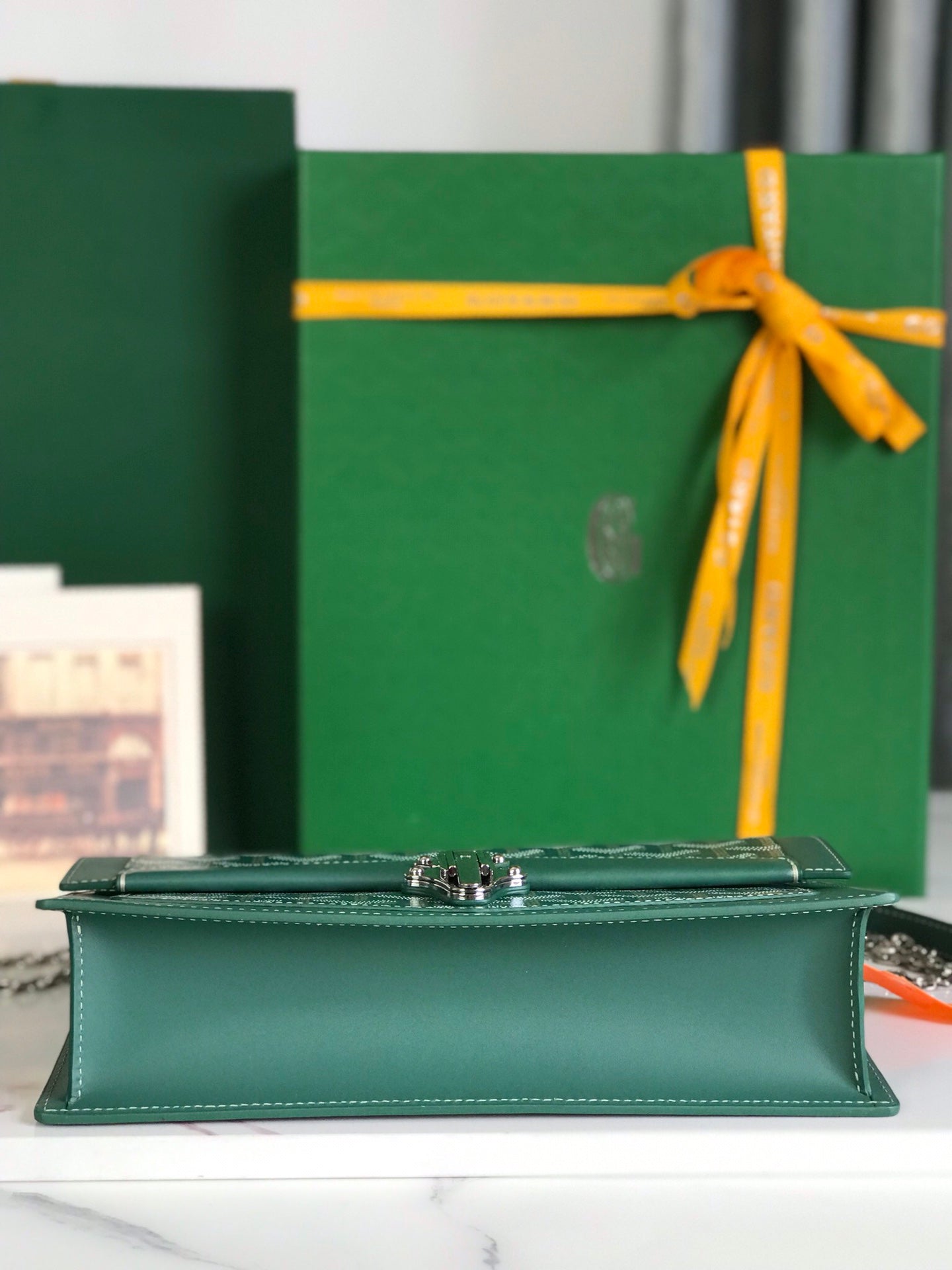 Goyard Duchesse Marie-Caroline Bag 25 Cm Green Goyardine Canvas And Smooth Calfskin