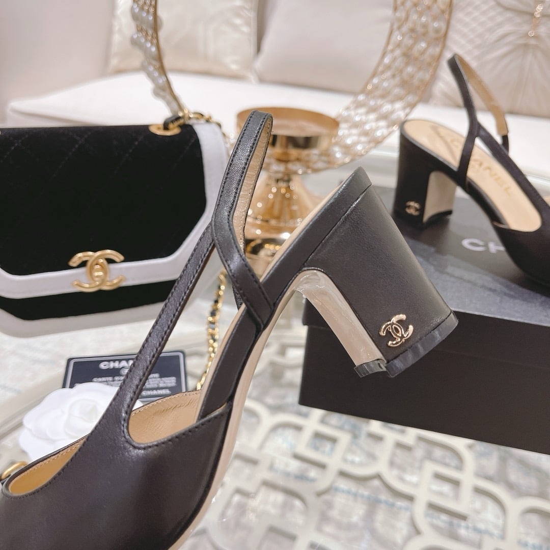 Chanel Slingbacks Grosgrain Black G31318 Y50006 94305