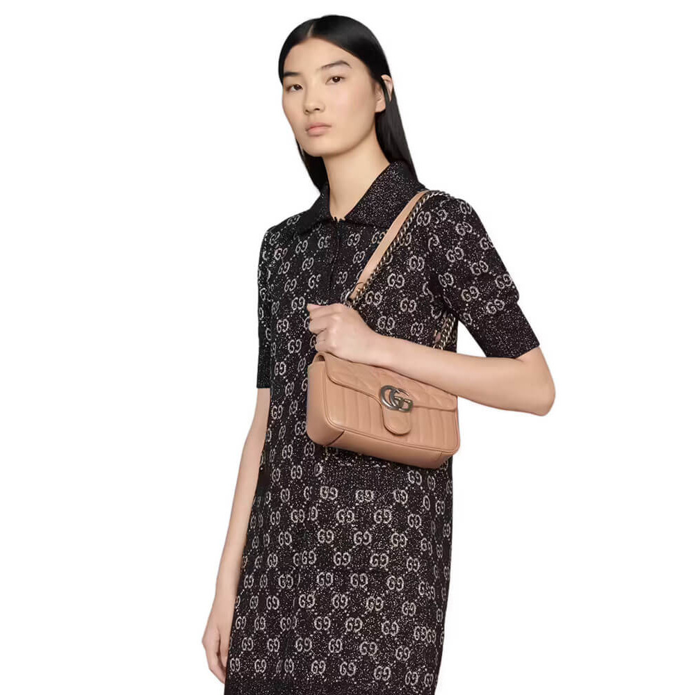 Gucci GG Marmont Mini Shoulder Bag Beige