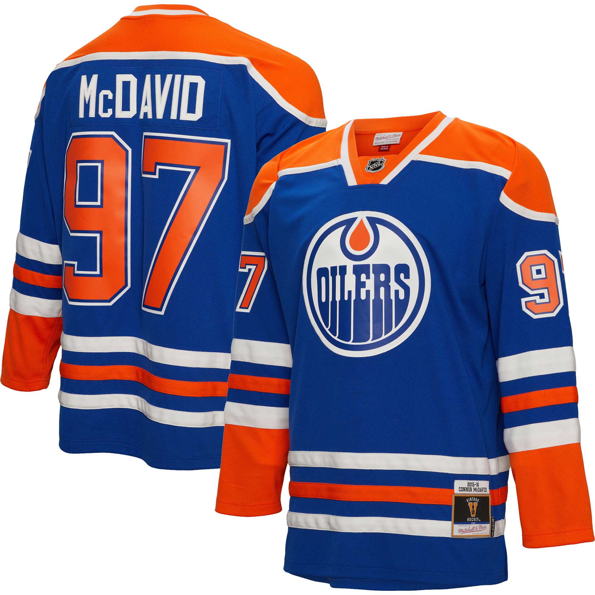 Connor McDavid Edmonton Oilers Mitchell & Ness  2015/16 Blue Line Player Jersey – Blue