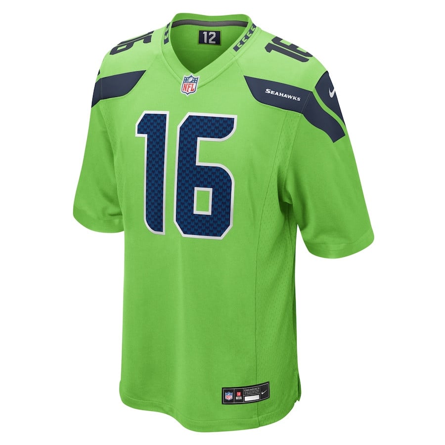 Tyler Lockett #16 Seattle Seahawks Game Jerey - Men's, Neon Green - National Football League 2024