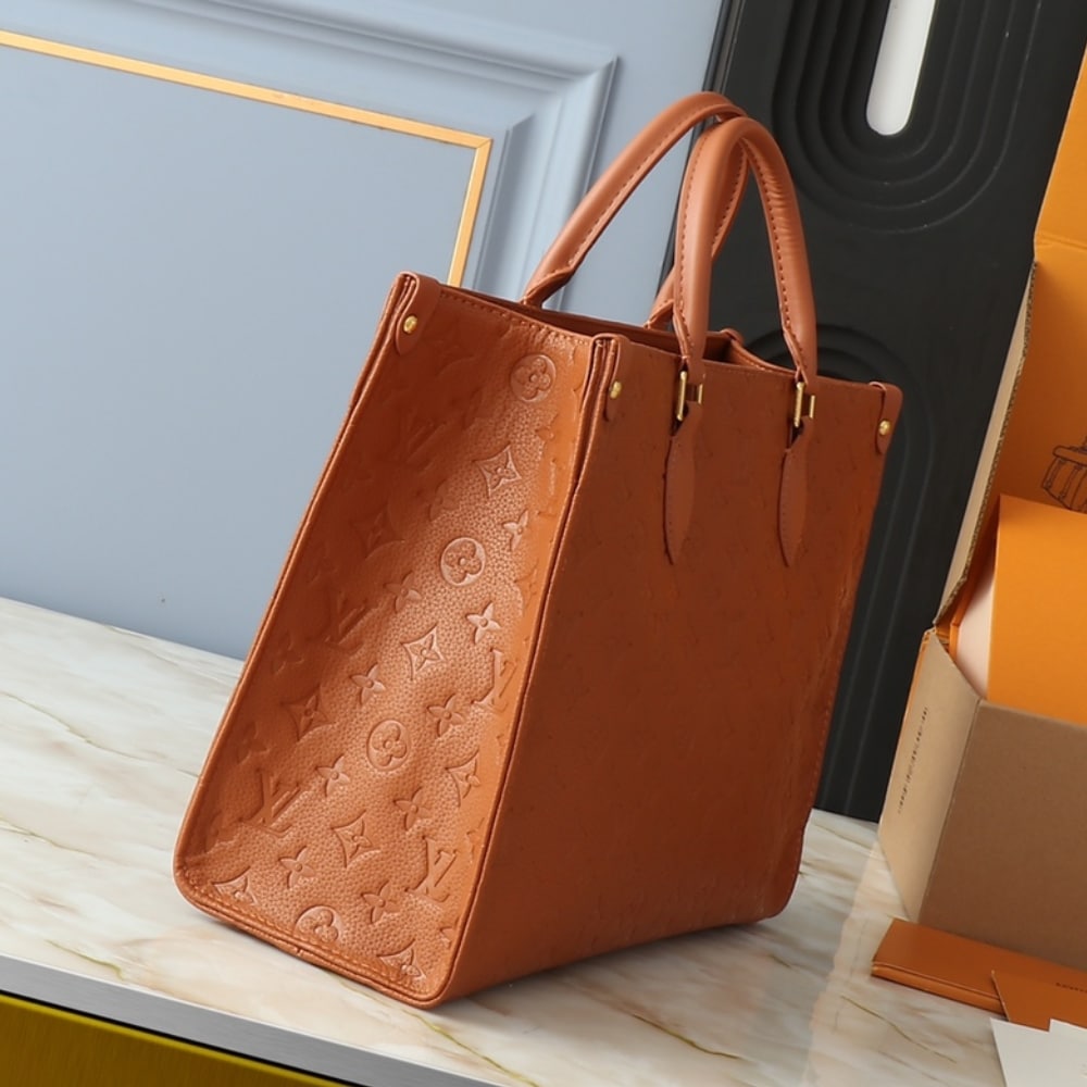 Louis Vuitton On The Go MM Monogram Empreinte Leather Cognac 35Cm M12775