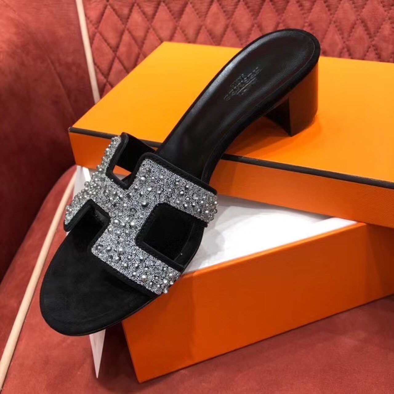 HERMES BLACK OASIS SANDAL