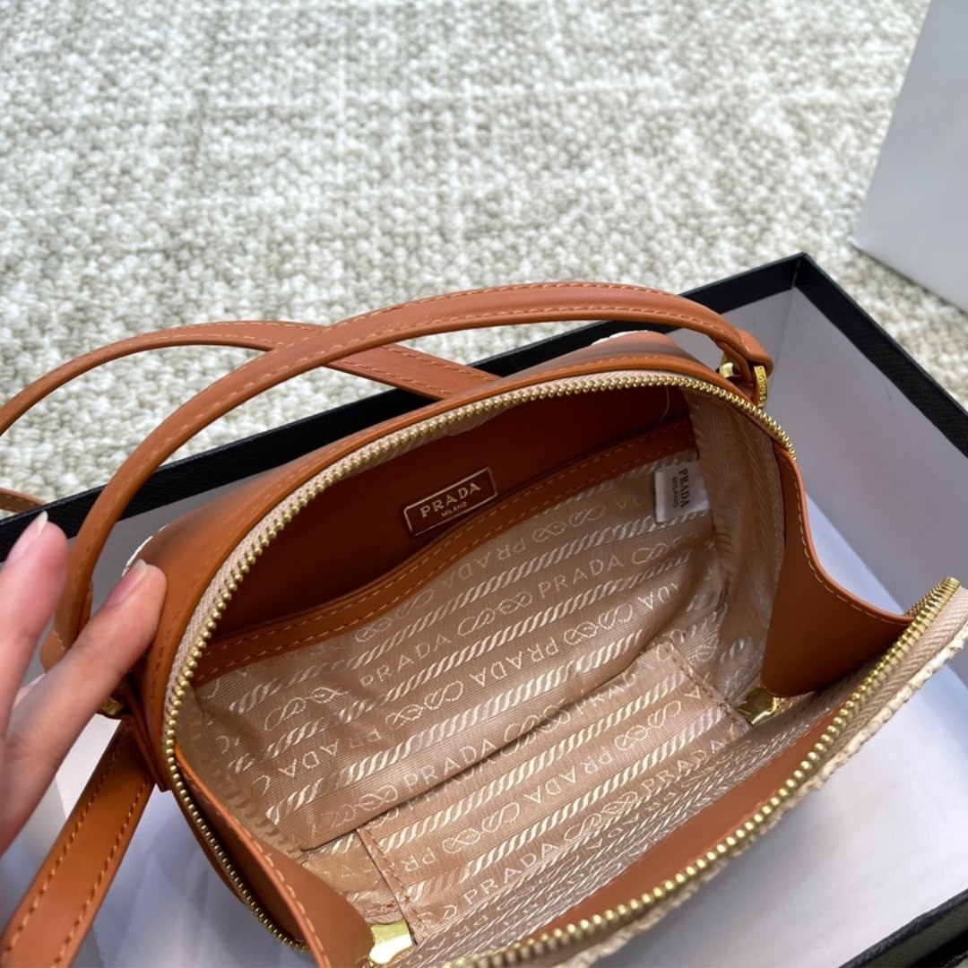 Prada Crochet Leather Mini-Pouch Shoulder Bag 18cm