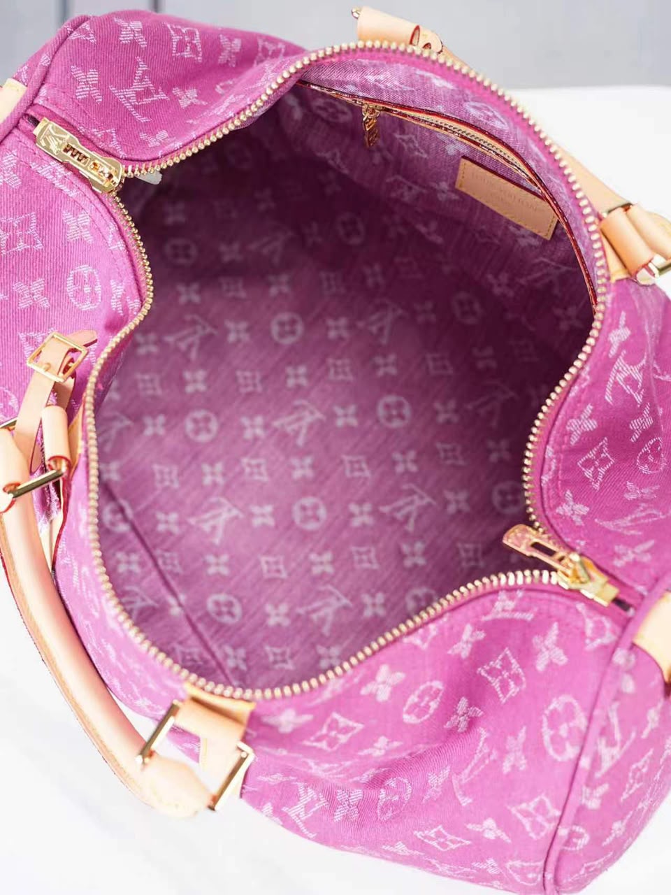 Louis Vuitton Keepall 45 Bag Fuchsia Denim M27944