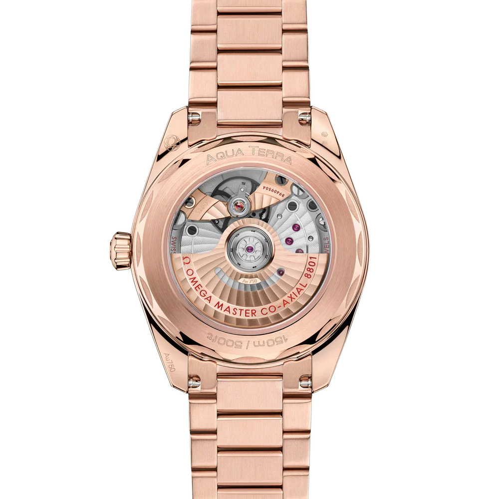 Omega Seamaster Aqua Terra Shades 38 mm Pink Dial Stainless Steel and Sedna™ 18k Rose Gold Bracelet 220.50.38.20.10.001