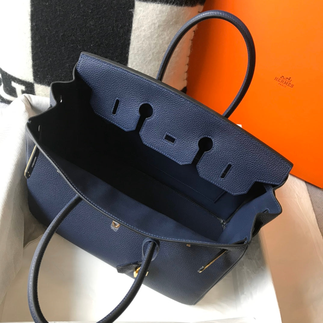 Hermes Birkin 35Cm Bag Navy Togo Gold Hardware