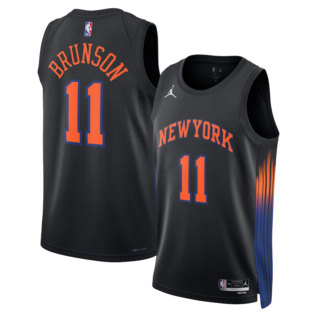 Unisex New York Knicks Jalen Brunson Jordan Brand Black Swingman Jersey - Statement Edition