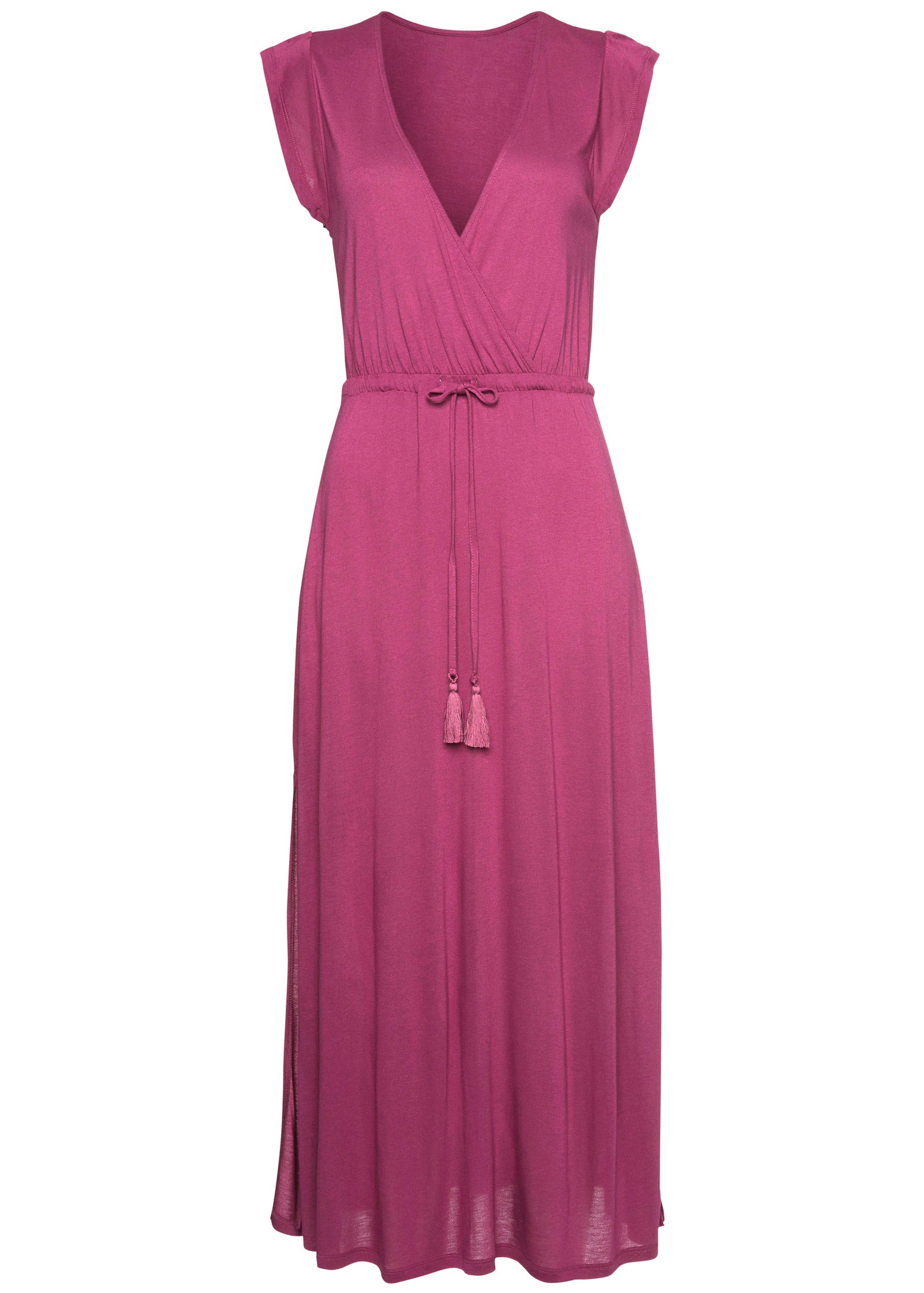 Tassel Faux-Wrap Maxi Dress – Mauve