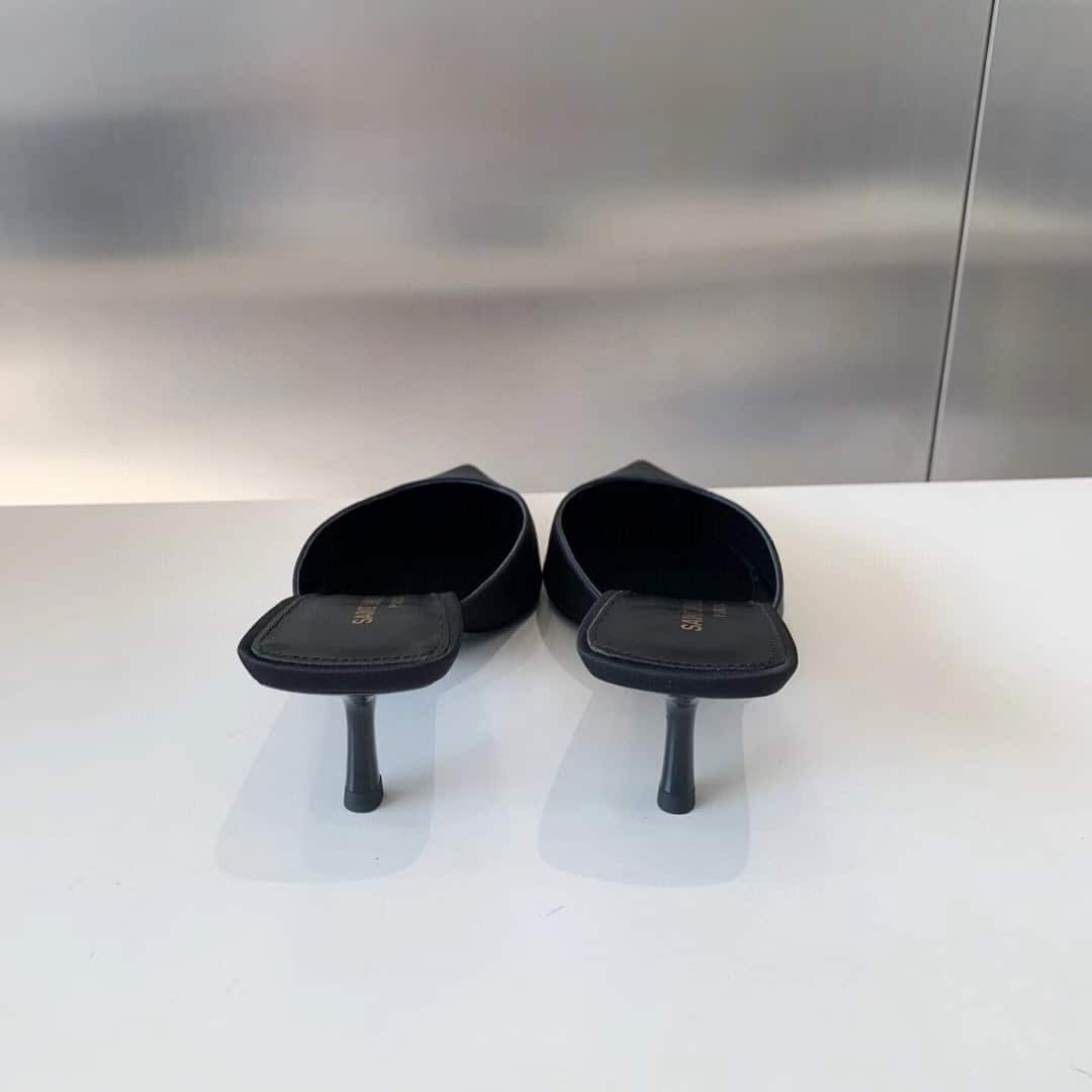 Saint Laurent Barbara Mules Satin In Black 7869079Qn001000